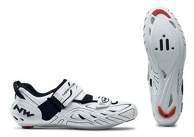 Northwave Tri-Sonic Shoes-White/Black - Cyclop.in