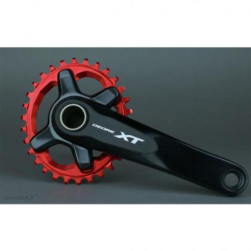 Absolute Black Oval MTB CR 1X 96BCD Shimano XT8000-32T - Red - Cyclop.in