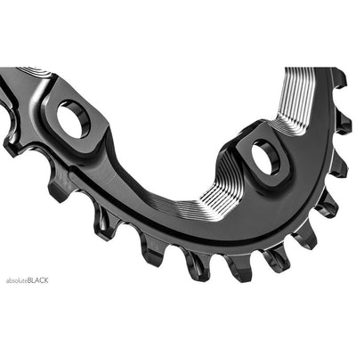 Absolute Black Oval MTB Chainring 1X 96BCD Shimano XT8000 HG+ 12 - Black - Cyclop.in