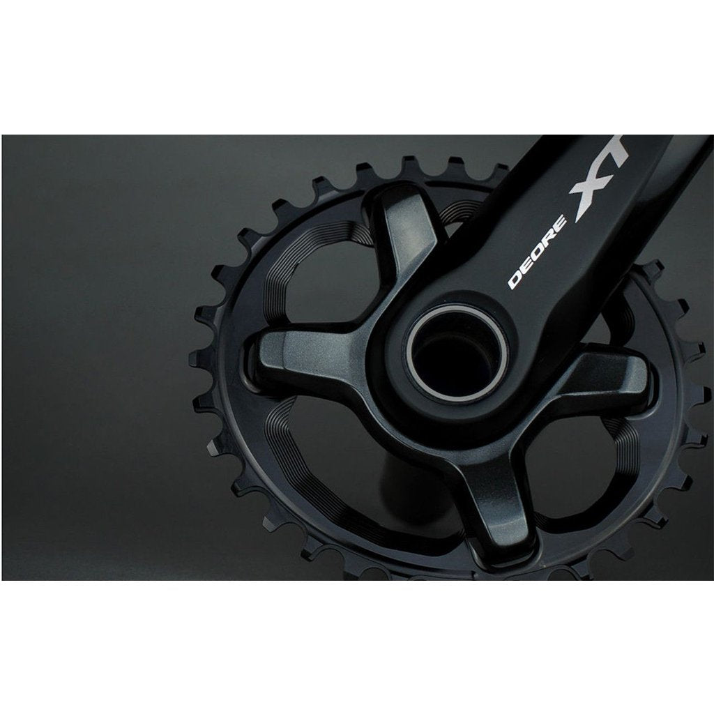 Absolute Black Oval MTB Chainring 1X 96BCD Shimano XT8000 HG+ 12 - Black - Cyclop.in