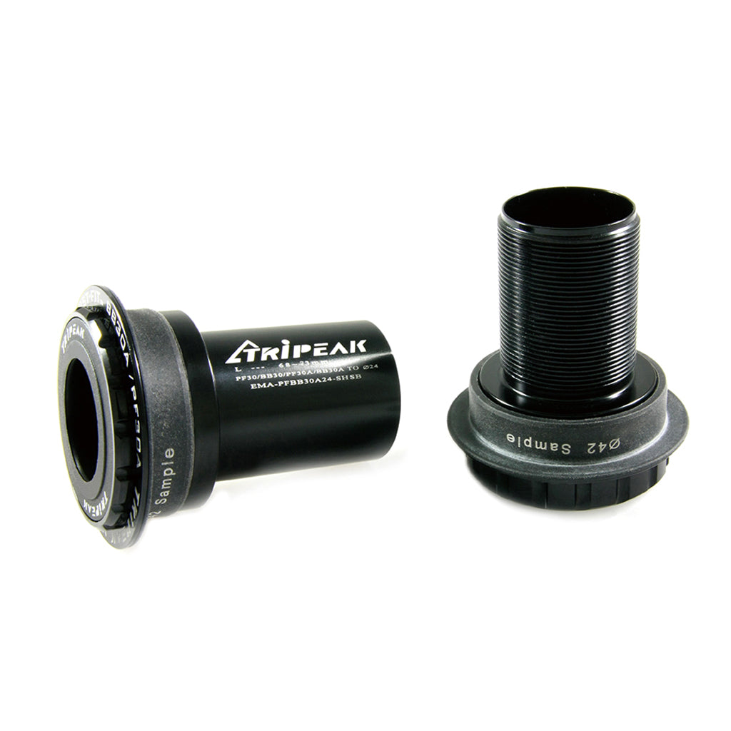 Tripeak 4-in-1 Twist Fit Bottom Bracket, BB30/BB30A/PF30/PF30A, Shimano - Black - Cyclop.in