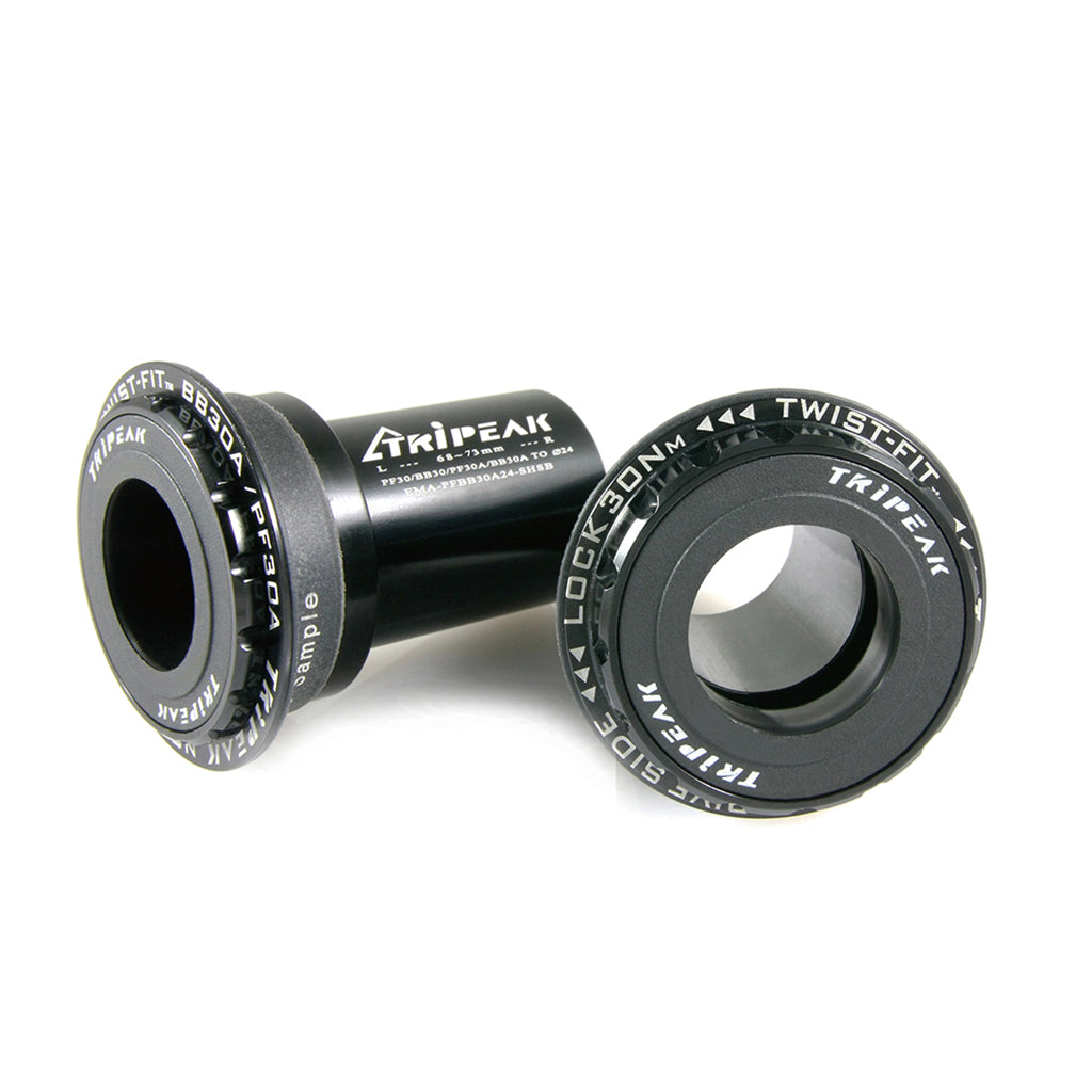 Tripeak 4-in-1 Twist Fit Bottom Bracket, BB30/BB30A/PF30/PF30A, Shimano - Black - Cyclop.in