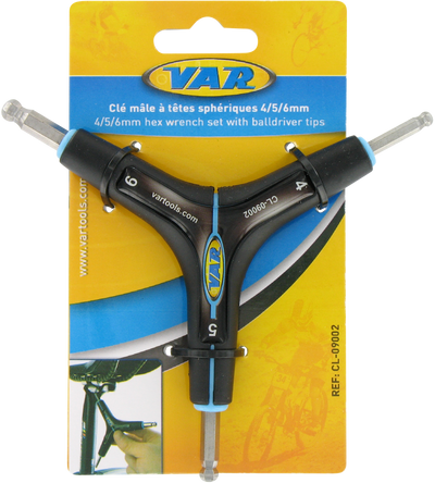 VAR 4/5/6 mm Premium Hex Wrench Set With Ball-ends - Carded Tool - Cyclop.in