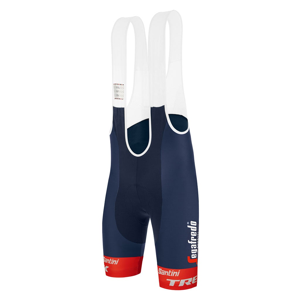 Santini Trek-Segafredo Fanline Bibshorts - Nautica Blue - Cyclop.in