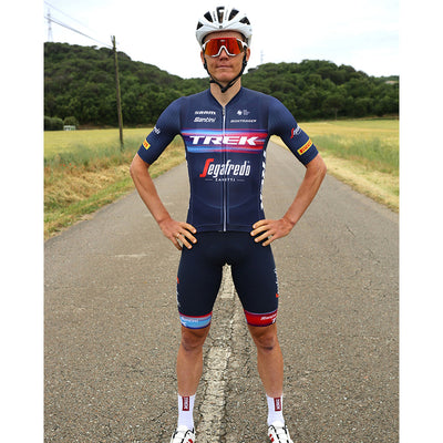 Santini Trek-Segafredo Tour De France Bibshorts - Navy Blue - Cyclop.in