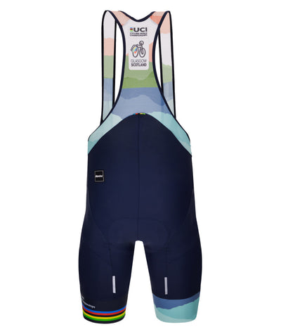 Santini 2023 UCI Cycling World Championships Cloudscape Bib Shorts - Blue - Cyclop.in