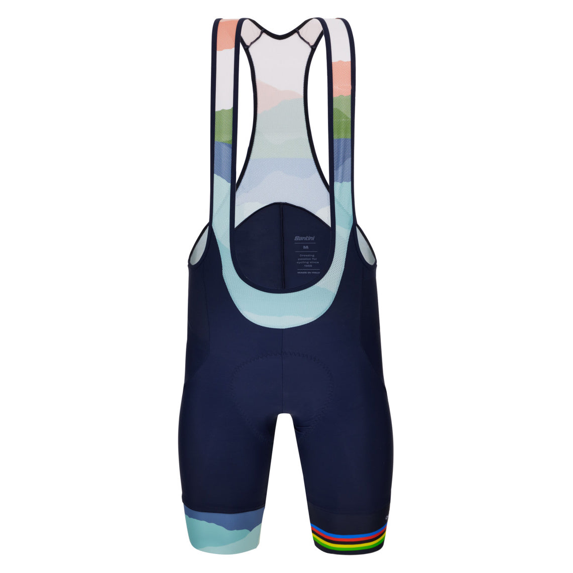 Santini 2023 UCI Cycling World Championships Cloudscape Bib Shorts - Blue - Cyclop.in