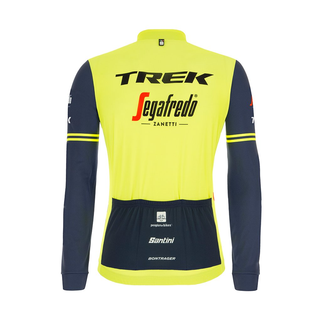 Santini Trek-Segafedo Fan Line Long Sleeve Jersey - Fluo Green - Cyclop.in