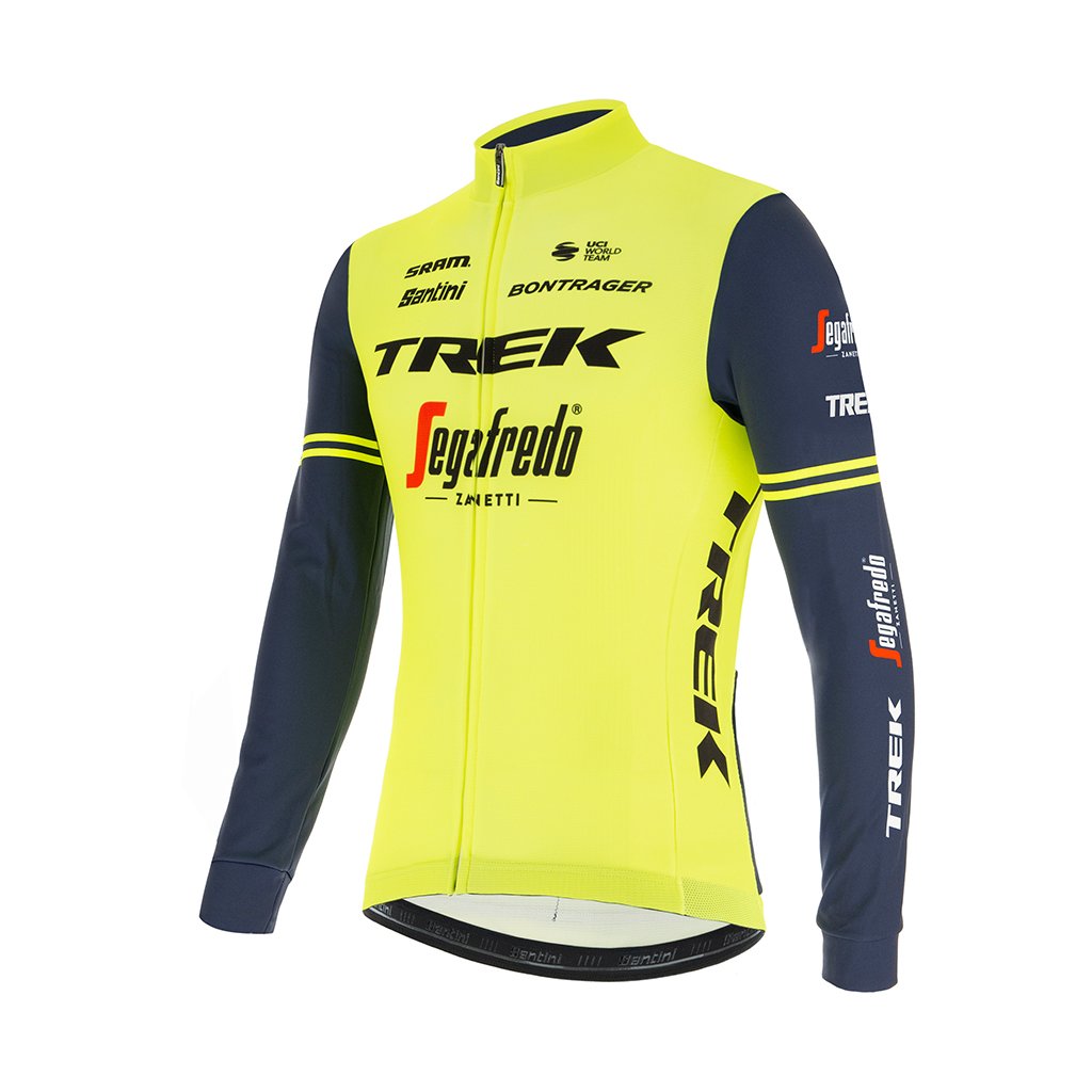 Santini Trek-Segafedo Fan Line Long Sleeve Jersey - Fluo Green - Cyclop.in