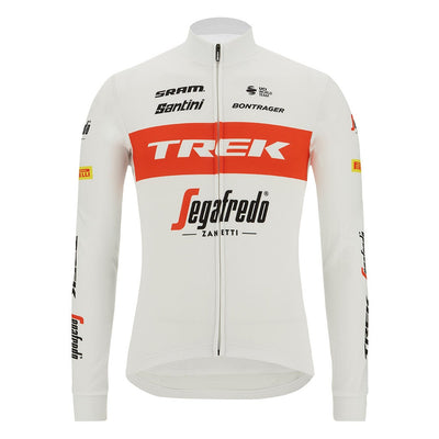 Santini Trek-Segafredo Long Sleeve Jersey - White/Red - Cyclop.in