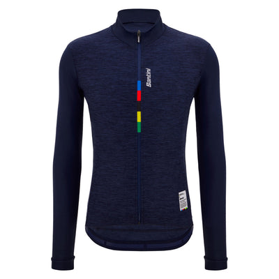 Santini UCI Official Pure Long Sleeve Jersey - Navy Blue - Cyclop.in