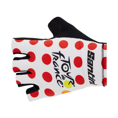 Santini TDF KOM Leader Gloves - Polka Dots - Cyclop.in