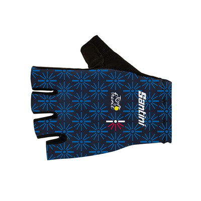 Santini Tour De France Trionfo Gloves - Navy Blue - Cyclop.in