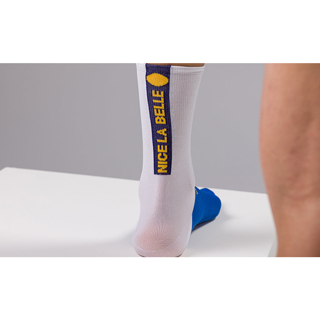 Santini TDF Paris Nice Socks - White - Cyclop.in