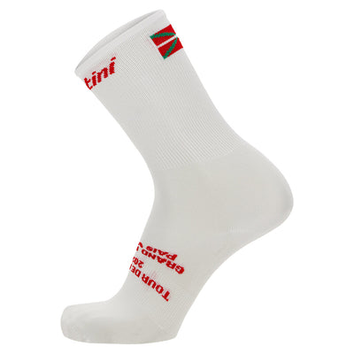 Santini TDF Grand Depart Pais Vasco Socks - White - Cyclop.in