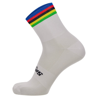 Santini UCI World Champ Socks - White - Cyclop.in