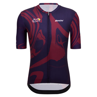 Santini TDF Bordeaux Jersey - Print - Cyclop.in