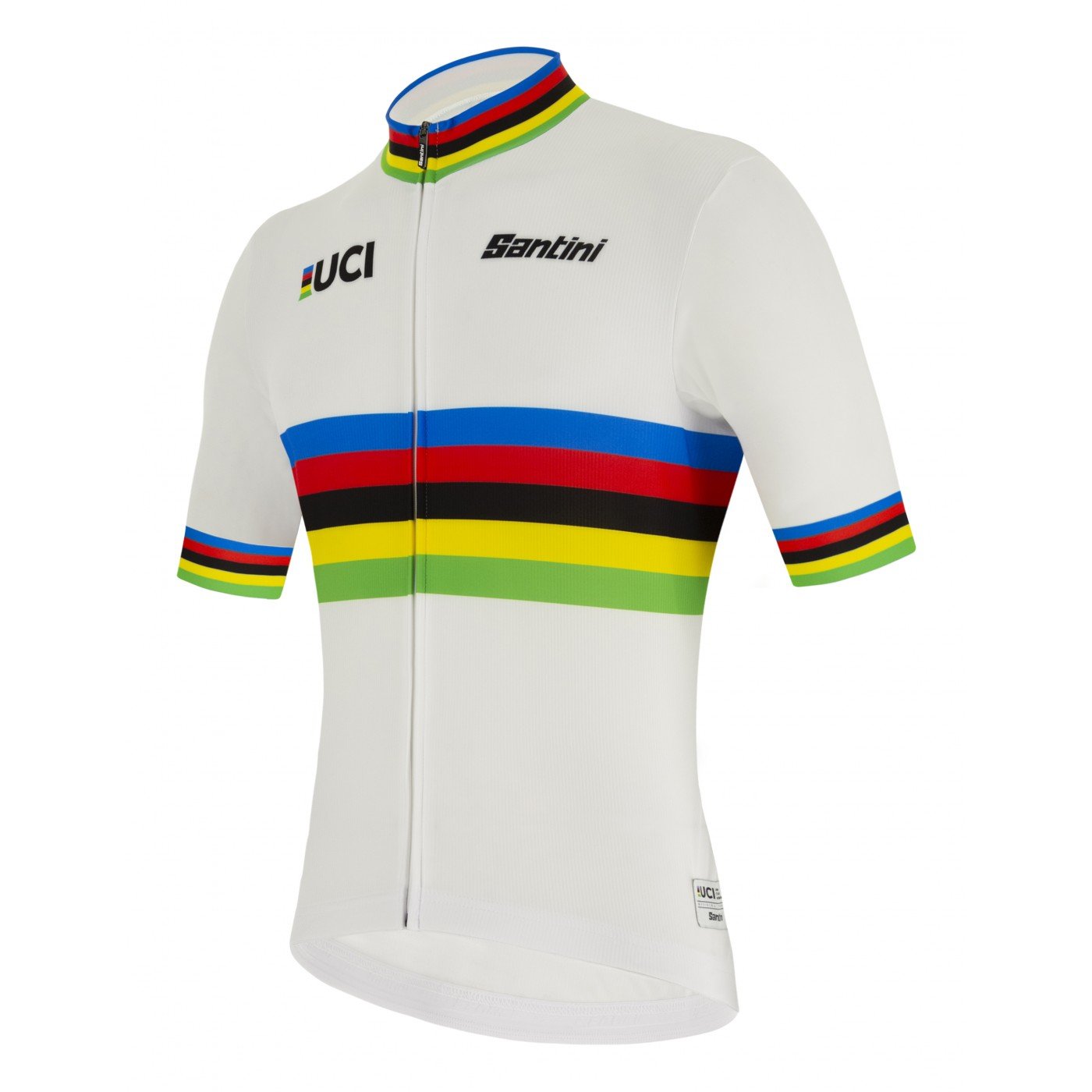 Santini UCI World Champion Cycling Jersey (White) - Cyclop.in