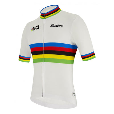 Santini UCI World Champion Cycling Jersey (White) - Cyclop.in