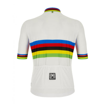 Santini UCI World Champion Cycling Jersey (White) - Cyclop.in