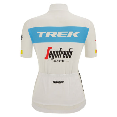 Santini Womens Trek-Segafredo Fanline Jersey - White/Blue - Cyclop.in