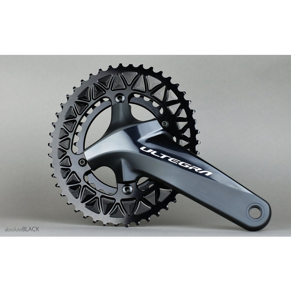 Absolute Black Oval Gravel CR 2x 110/4 BCD-46T/48T - Black - Cyclop.in