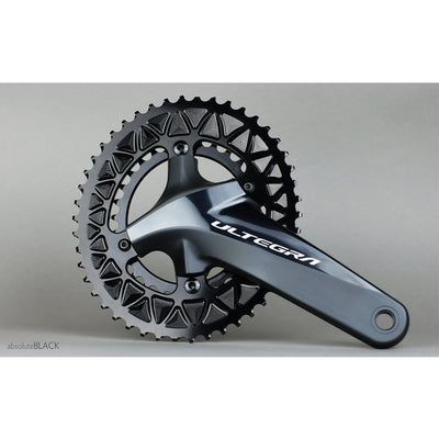 Absolute Black Oval Gravel CR 2x 110/4 BCD-46T/48T - Black - Cyclop.in