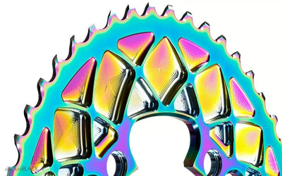 Absolute Black Oval Road CR 2X 110/4 Shimano 9100-50T PVD Rainbow - Cyclop.in