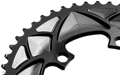 Absolute Black Round Road Chainring, 2X 110/5 BCD Shimano - Black - Cyclop.in