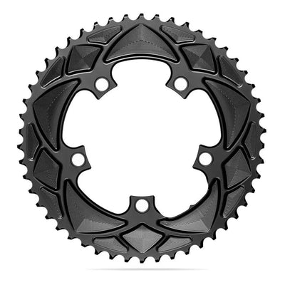 Absolute Black Round Road Chainring, 2X 110/5 BCD Shimano - Black - Cyclop.in