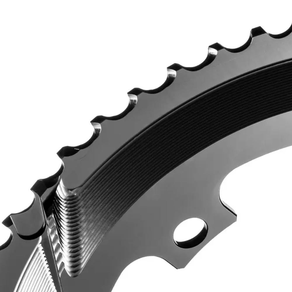Absolute Black Round Road Chainring, 2X 110/5 BCD Shimano - Grey - Cyclop.in