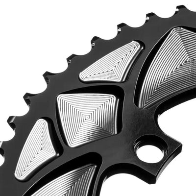 Absolute Black Oval Road Chainring, 2X 110/5 Not For SRAM - Grey - Cyclop.in