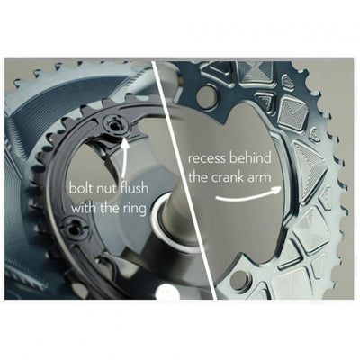 Absolute Black Oval Road Chainring, 2X 110/5 Not For SRAM - Grey - Cyclop.in