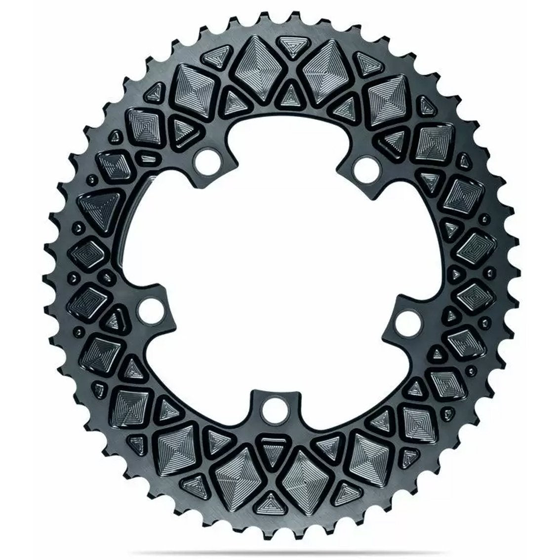 Absolute Black Oval Road Chainring, 2X 110/5 Not For SRAM - Grey - Cyclop.in