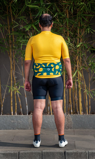 Apace Chase Snug-Fit Mens Cycling Jersey  - Mango - Cyclop.in