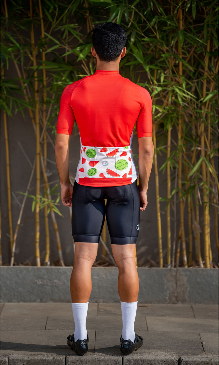 Apace Chase Snug-Fit Mens Cycling Jersey  - Melon - Cyclop.in