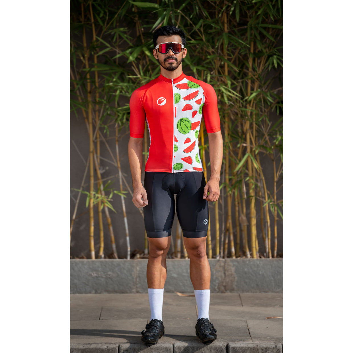 Apace Chase Snug-Fit Mens Cycling Jersey  - Melon - Cyclop.in