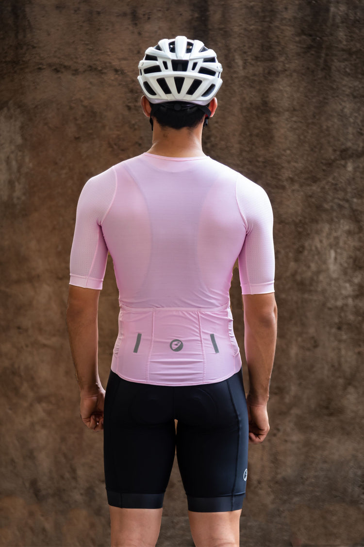 Apace Podium-Fit Mens Cycling Jersey - Bubblegum Pink - Cyclop.in
