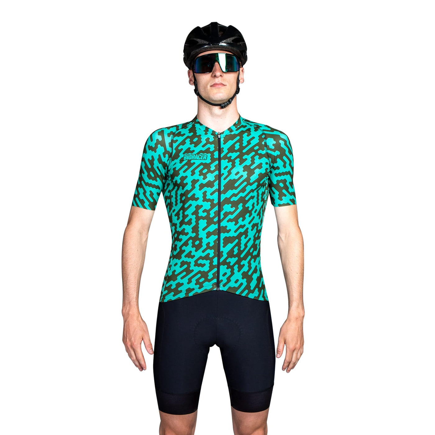 Bioracer Men's Spitfire Jersey - Green Noise - Cyclop.in