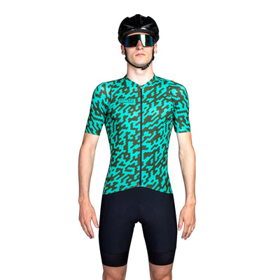 Bioracer Men's Spitfire Jersey - Green Noise - Cyclop.in