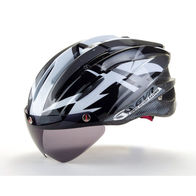 GVR Bicycle Adult Helmet Jump Silver With Visor G203VJPML-BLK - Cyclop.in