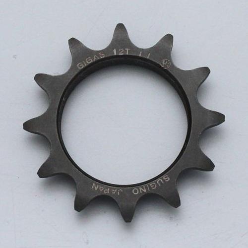 Sugino Track Cogs Gigas Cromo Steel Black 12-T - Cyclop.in