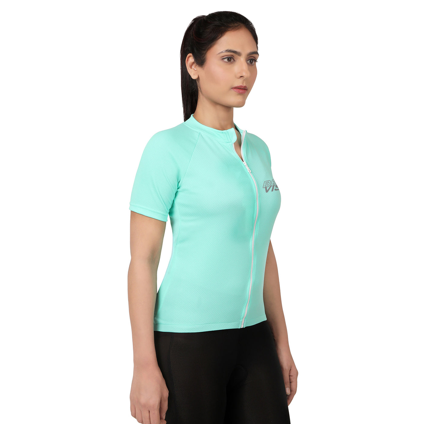Triquip BeVisible Cycling Jersey Women Half Sleeves - Sea Green - Cyclop.in