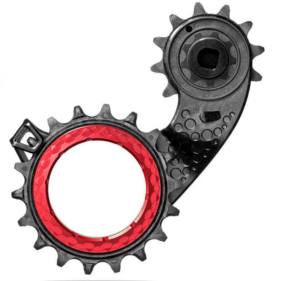 Absolute Black Hollowcage Carbon-Ceramic Pulley Cage For SRAM ETAP AXS - Red - Cyclop.in