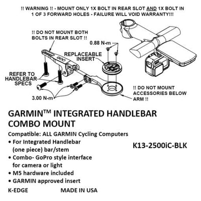 K-Edge Garmin Integrated Handlebar System (IHS) Combo Mount - Cyclop.in