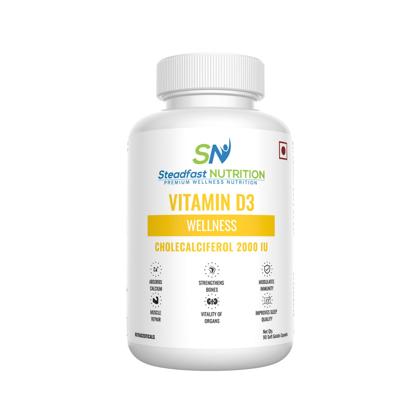 Steadfast Vitamin D3, Box of 90 Capsules - Cyclop.in