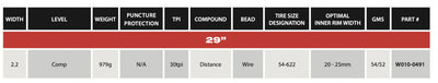 WTB Slick 29x2.2 Comp Tyre - Wired - Cyclop.in