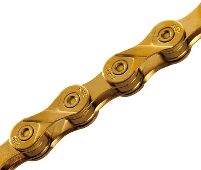 KMC X9 1/2 X 11/128 inch TI 116 Links Bicycle Chain - Gold/Gold - Cyclop.in