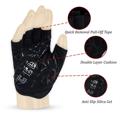 ZAKPRO Gel Series Anti-Slip Professional Half Finger Cycling Gloves - Black - Cyclop.in