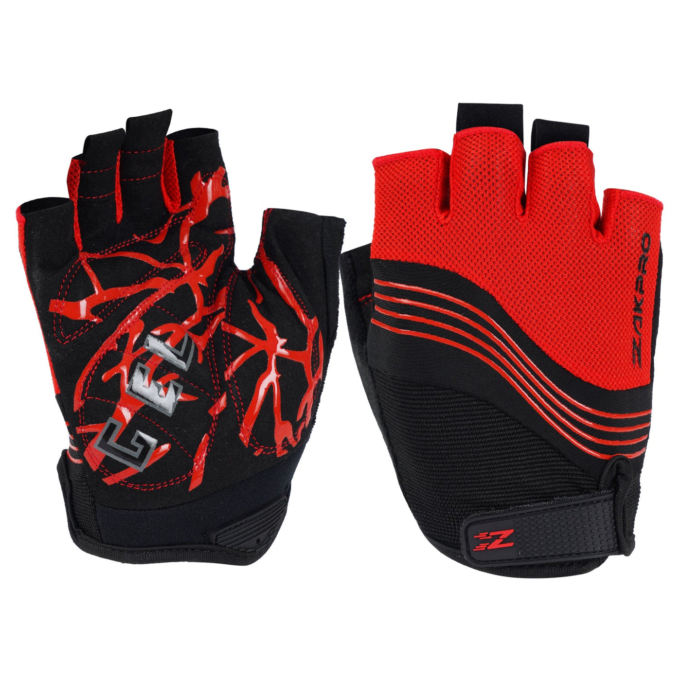 ZAKPRO Gel Series Anti-Slip Professional Half Finger Cycling Gloves - Red - Cyclop.in